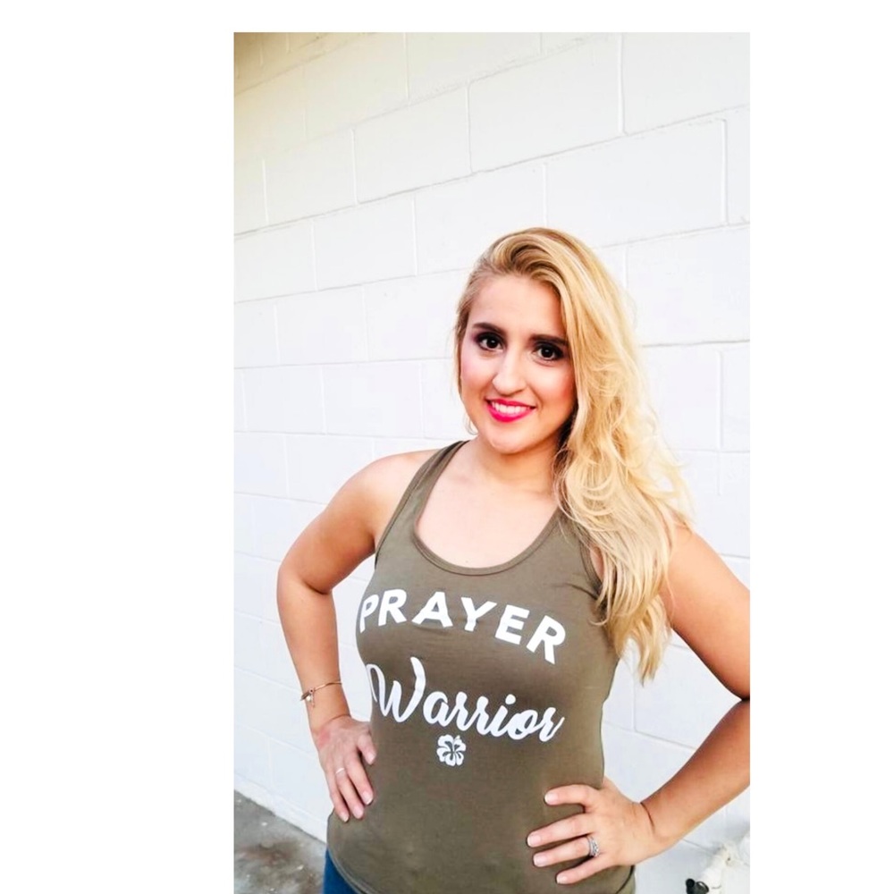 Prayer Warrior Army Green Tank Top View 5